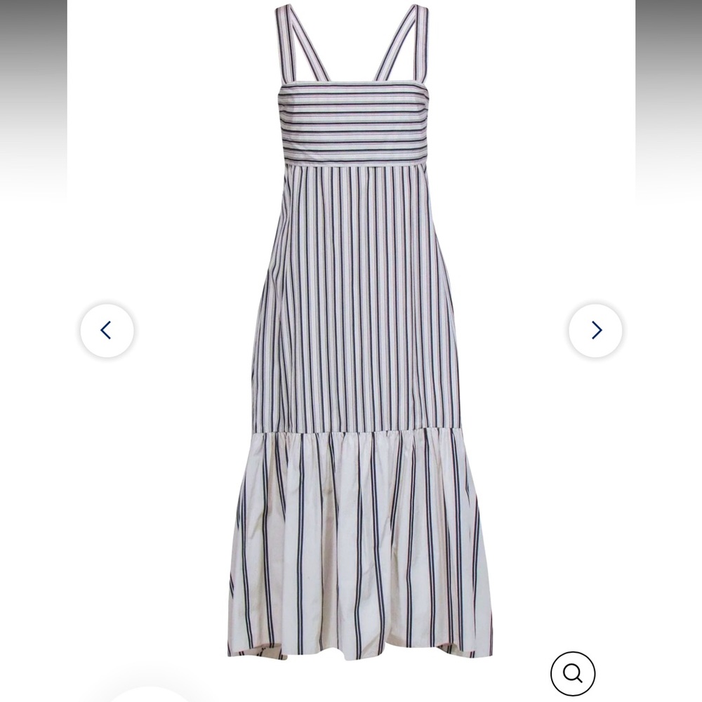 Theory Good Linen Striped Tie Back dress